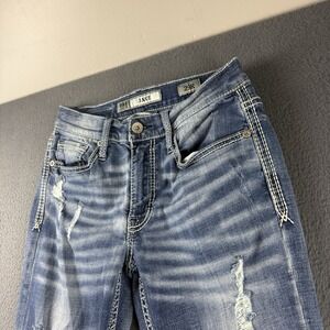 BKE Jeans Men's 28x31* Blue Jake Bootleg Bootcut Whiskered Faded Cowboy Western